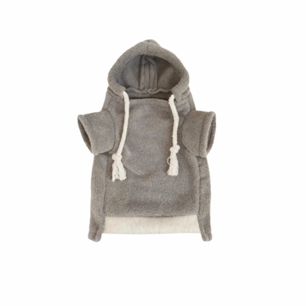 Elastic Ferret Hoodie Thick Fleece Cozy Pet Striped Sweatshirt Stylish Drawstring Soft Hamster Coat for Hamster Lizard Squirrel