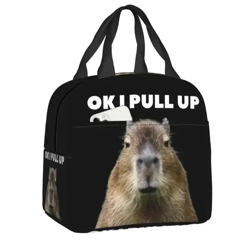 Cute Giant Cavy Capybara Collage Lunch Bag Leakproof Thermal Cooler Insulated Lunch Box For Women Kids Picnic Food Tote Bags