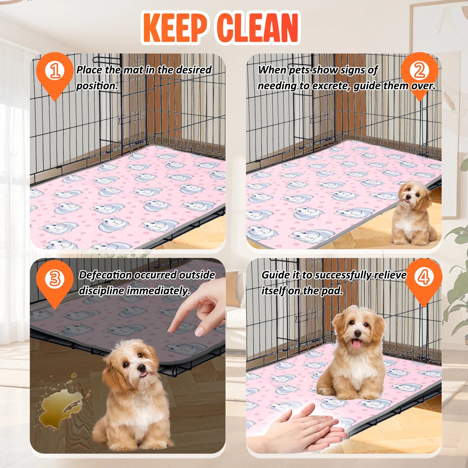 Reusable Guinea Pig Cage Liner Pad - 2 Pack for guinea pigs, rabbits, hamsters, and hedgehogs from Burrowly small pet supplies.