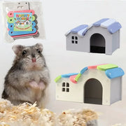 Pastel Hamster Hideout Hut for hamsters, mice, and gerbils from Burrowly small pet supplies.