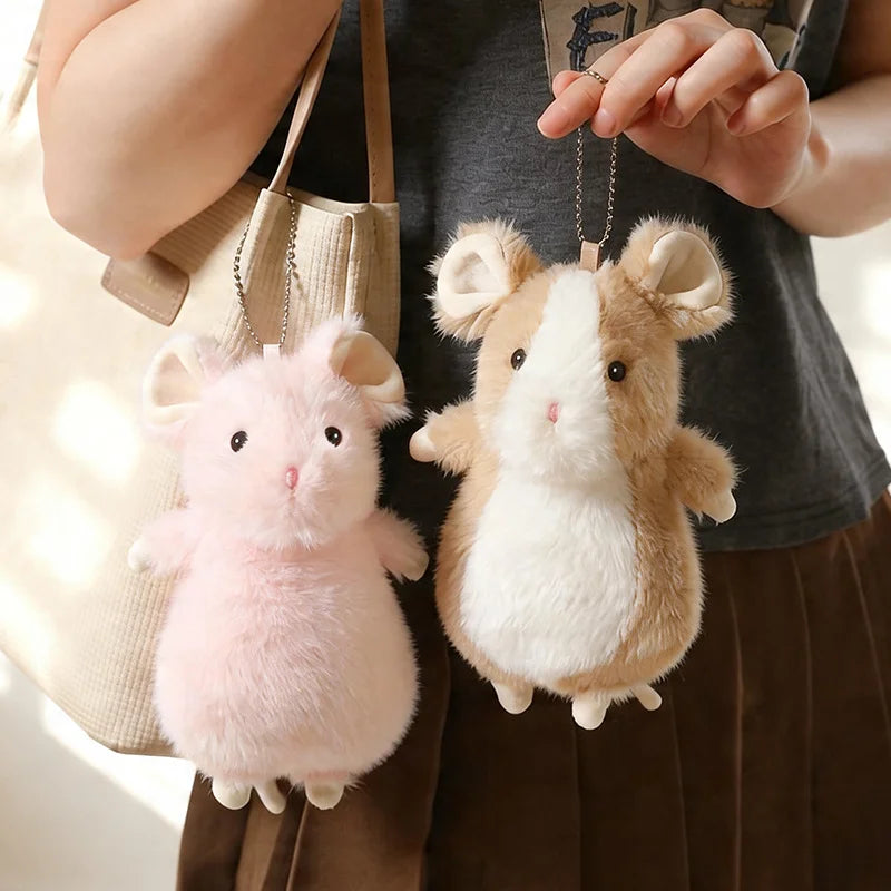 Cute White Baby Hamster Plush Toy Adorable Pet Degu Stuffed Animal Soft Doll Mouse Plushie For Girl Boy