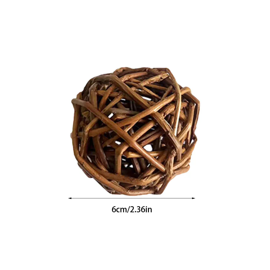 9-Piece Willow Branch Chew Ball Set for guinea pigs, rabbits, hamsters, and chinchillas from Burrowly small pet supplies.