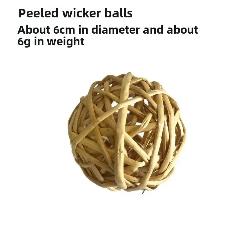 Natural Grass Chewing Ball Braided Small Animal Toy for Guinea Pigs Hay &