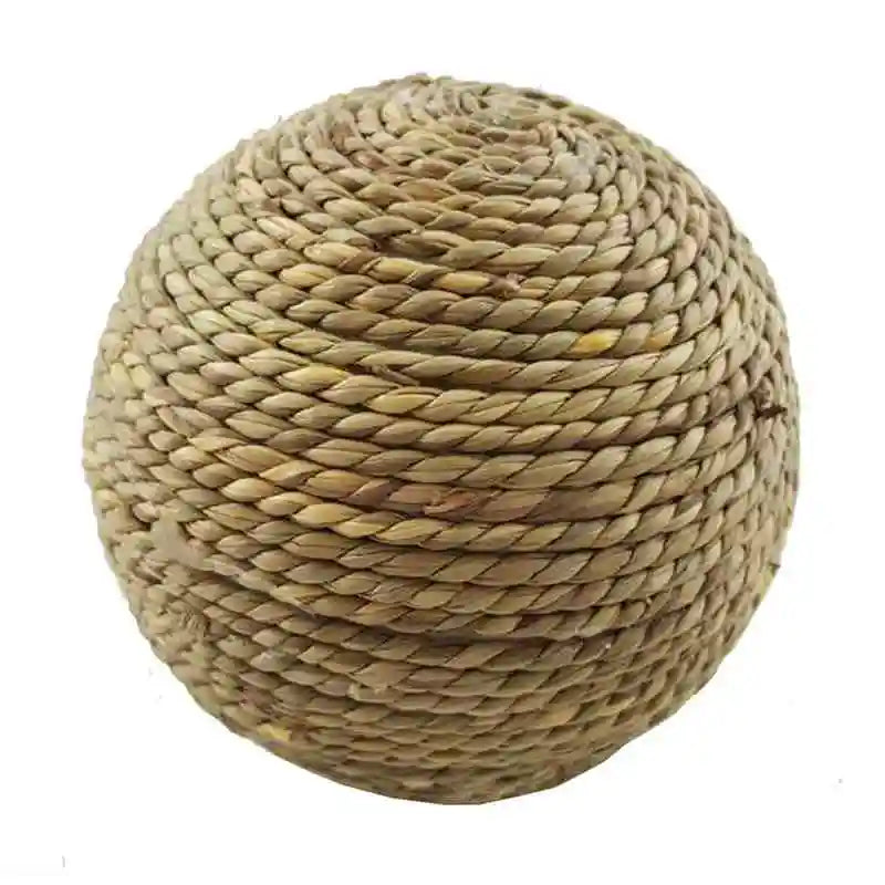 Braided Grass Chew Ball for Small Pets for rabbits, guinea pigs, hamsters, and chinchillas from Burrowly small pet supplies.