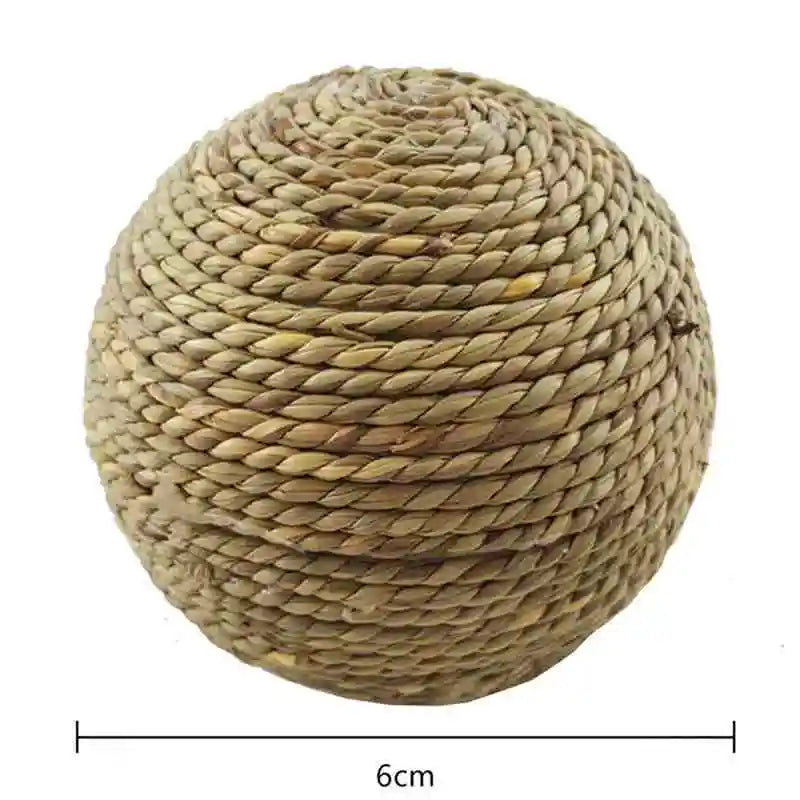Braided Grass Chew Ball for Small Pets for rabbits, guinea pigs, hamsters, and chinchillas from Burrowly small pet supplies.