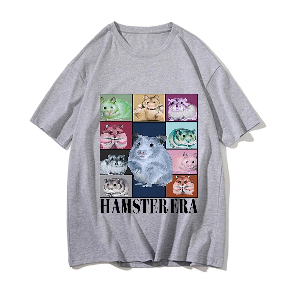 Hamster Eras Tour Tshirt Funny Retro Men/Women T-shirt Harajuku Clothing Tees Unisex Vintage Kawaii Cotton Tops Graphic T Shirts