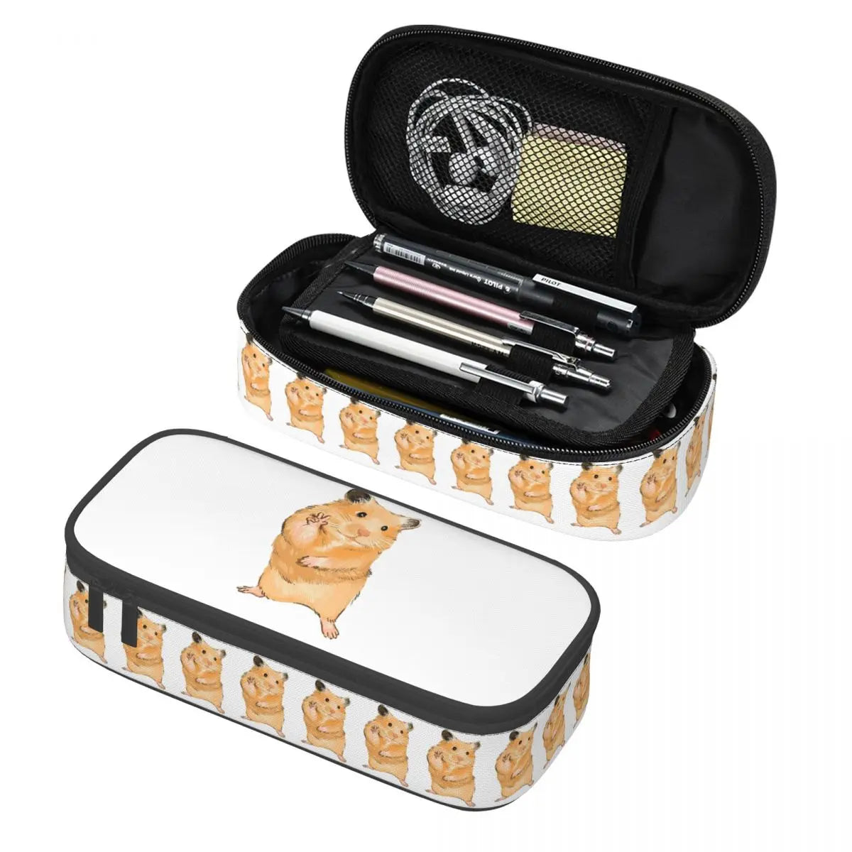 Sad Hamster Pencil Cases Pencil Pouch Storage Stationery Supplies Large Capacity Pen Box Pencil Bag for Students