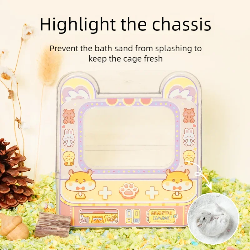 Hamster Bathroom Sinking Acrylic Excavator Box Fully Transparent Golden Bear Supplies Extra Large Toilet Bath Room Sand Basin