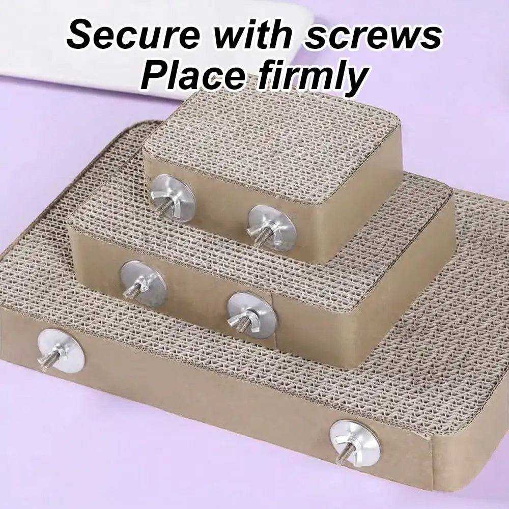 Corrugated Cardboard Bird Scratching Board Parrot Nibbling Toy Rabbit Chew Block Budgie Cockatiel Molar Small Animals Cage Decor