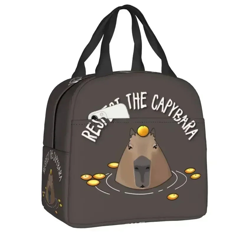 Cute Giant Cavy Capybara Collage Lunch Bag Leakproof Thermal Cooler Insulated Lunch Box For Women Kids Picnic Food Tote Bags