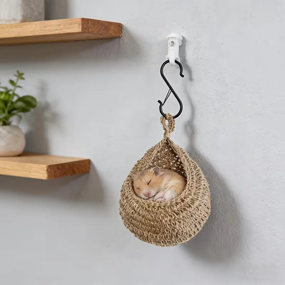 1pc Fruit Basket Bird Nest Hanging Hammock Cozy Bed for Cockatiel Parakeet Hamster Small Pet Breathable Warm Cage Hideout Swing