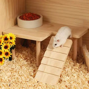 Wooden Ladder Platform for Hamsters Wheels & Exercise for Burrowly wheels & exercise and small pet care.