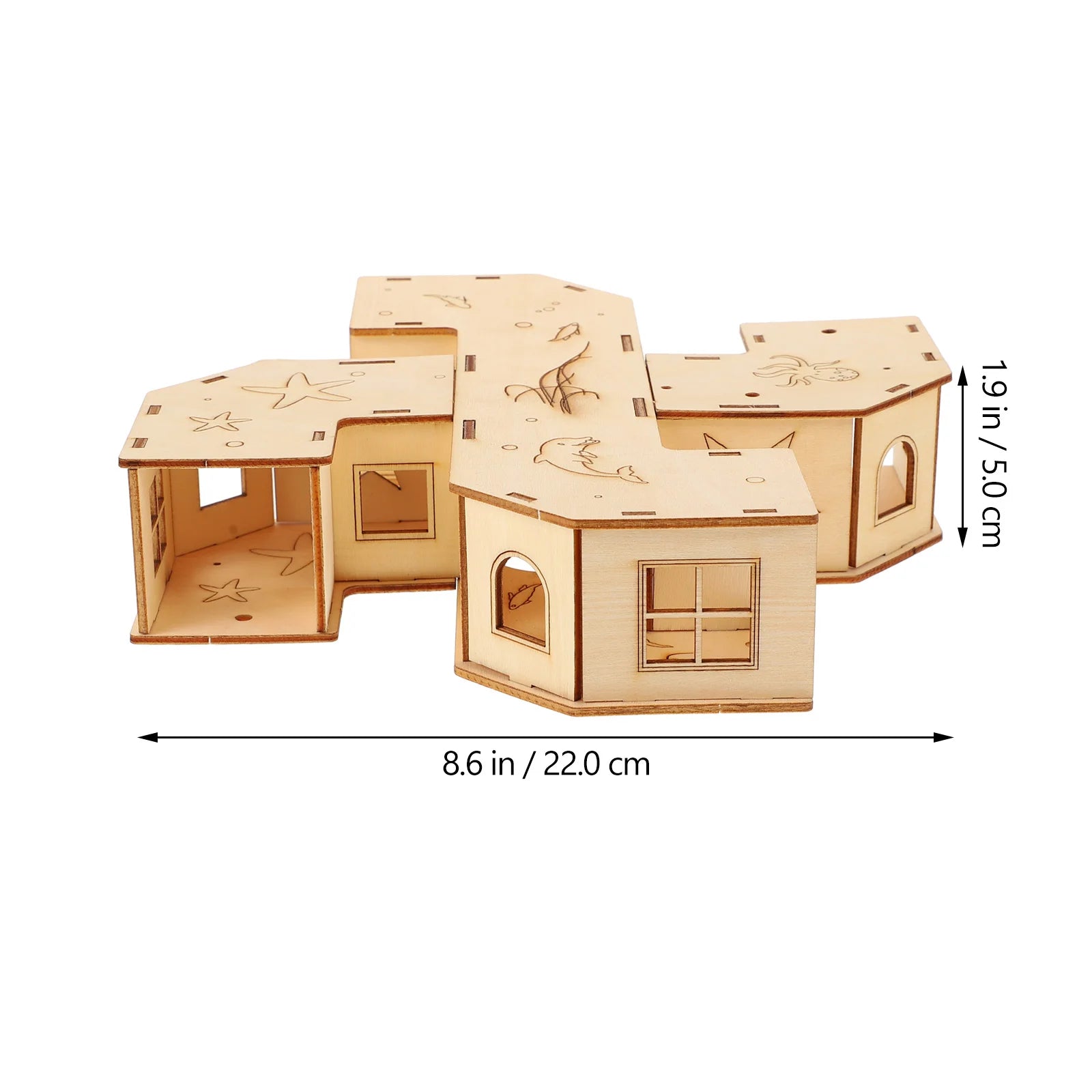 Hamster Toy Tunnel Maze Pet House Hideout Animal Wooden Tunnels Castle Labyrinth Gerbil Tubes Chew Hideaway Wood Resistance