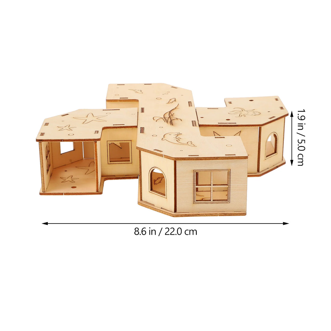 Hamster Toy Tunnel Maze Pet House Hideout Animal Wooden Tunnels Castle Labyrinth Gerbil Tubes Chew Hideaway Wood Resistance