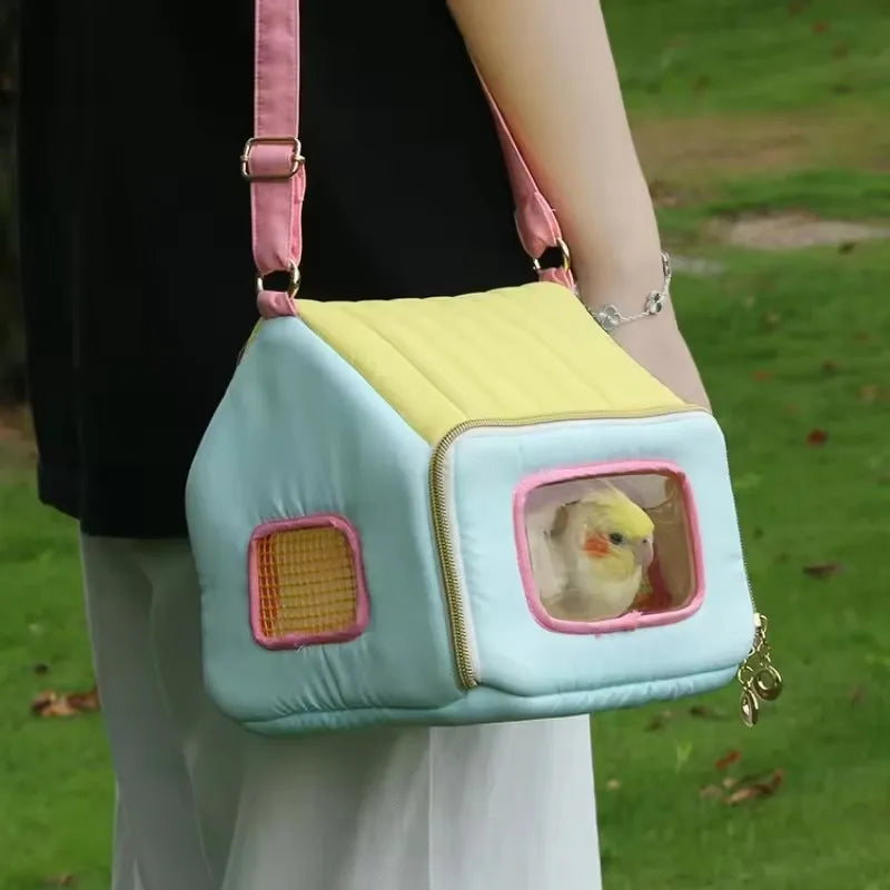 1PC Transparent Bird Carrier Backpack with Breathable Sling Handheld small pet bag Suitable for Parrot Hamster Hedgehog Chipmunk