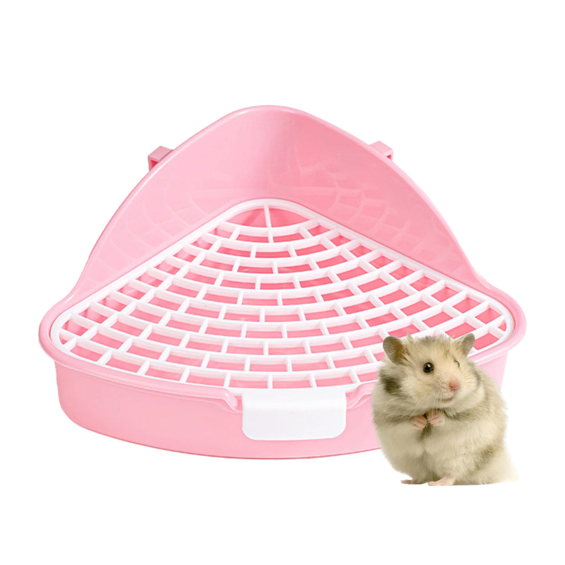 Bunny Corner Potty Trainer Tray for rabbits, ferrets, hamsters, and guinea pigs from Burrowly small pet supplies.
