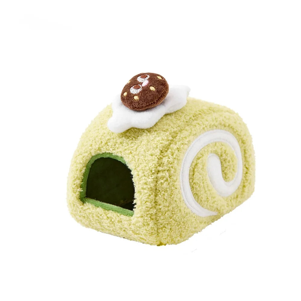 Pet Supplies Warm Hamster Cake Nest Cute Swiss Roll Shape Hamster Cage Soft Multi-Functional Pet Sleeping Bag Small Animal