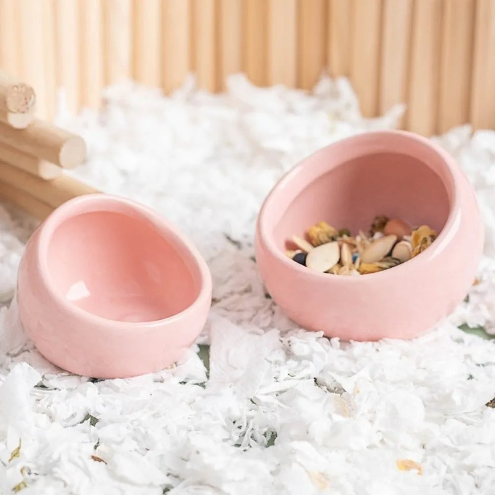 Slanted Anti-Spill Ceramic Hamster Bowl