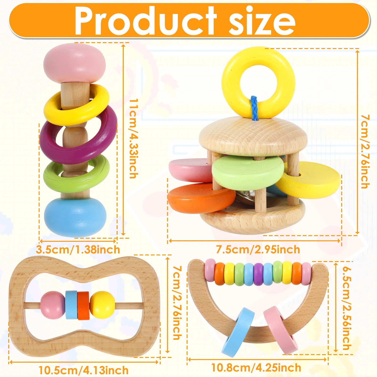 4Pcs/Set New Pet Gnawing Toy Wooden Pet Molars Interactive Toy Rabbit and Hamster Toys Suitable for Various Small Rodent Pets