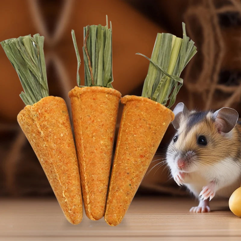 Small Animal Natural Chew Toy Set for rabbits, hamsters, guinea pigs, and chinchillas from Burrowly small pet supplies.