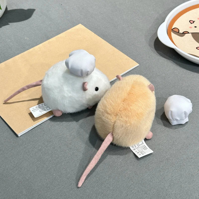 12CM Kawaii Cartoon Simulation Anime Flower Branch Mouse Stuffed Animal Plush Toy Children's Hamster Handmade Doll Festival Gift