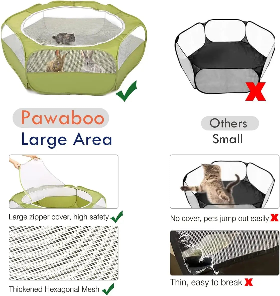 Waterproof Small Animal Playpen Tent Habitats & Travel for Small Pets