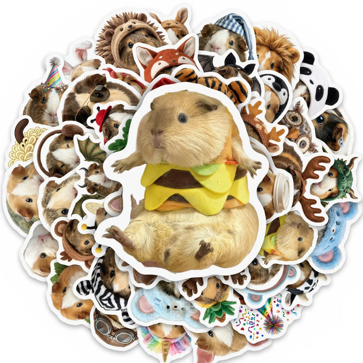 50pcs Animal Guinea Pig Cavy Stickers Cute Cartoon Decal for Laptop Phone Guitar Luggage Waterproof Graffiti Vinyl Sticker
