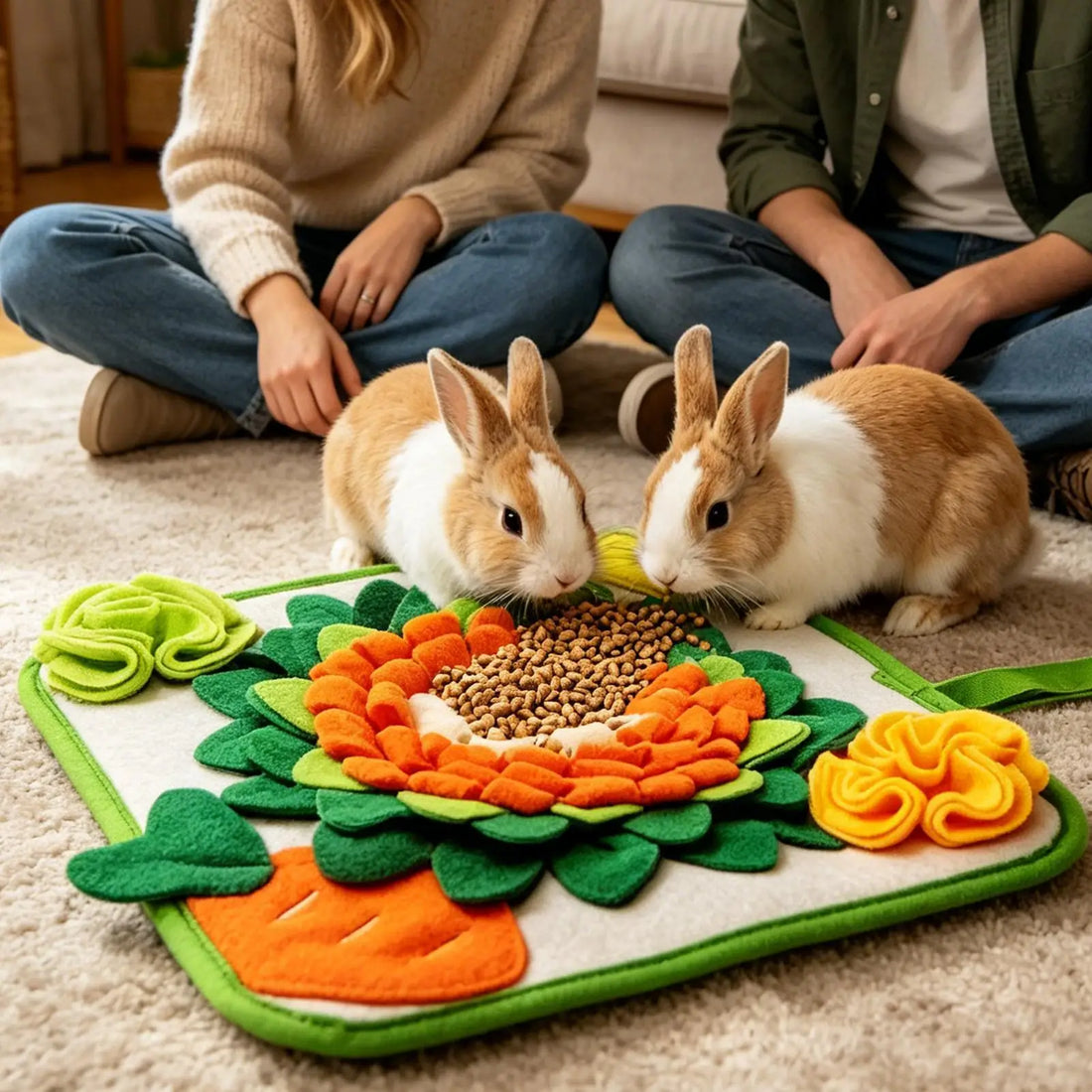 Rabbits Snuffle Mat Slow Feeding Pad Small Pet Foraging Training Toy