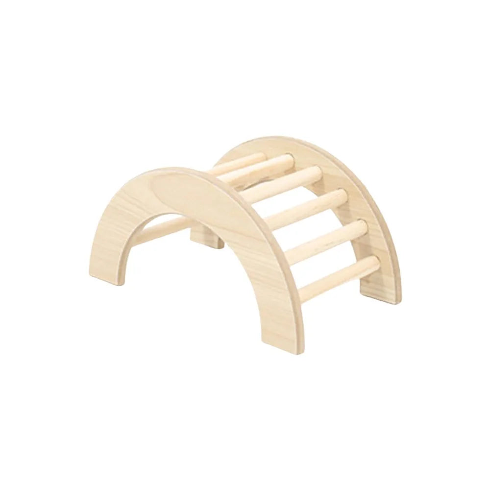 Smooth Hamster Climbing Ladder with Hiding Hole Small Hamster Wooden for Burrowly enrichment toys and small pet care.