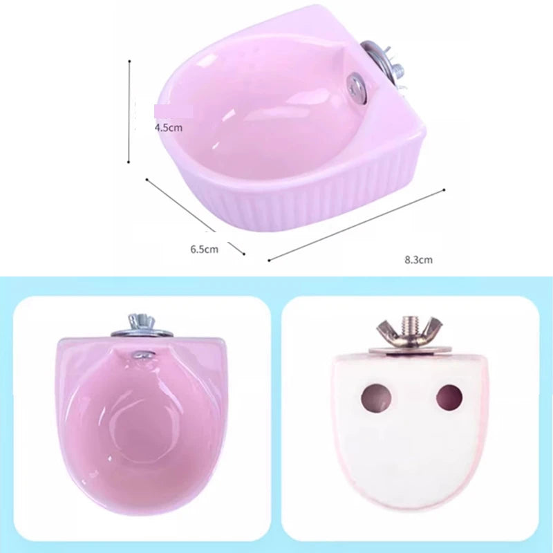 Hamster Feeding Bowl Colorful Heart Shape Ceramic Plate Food Water Bowl