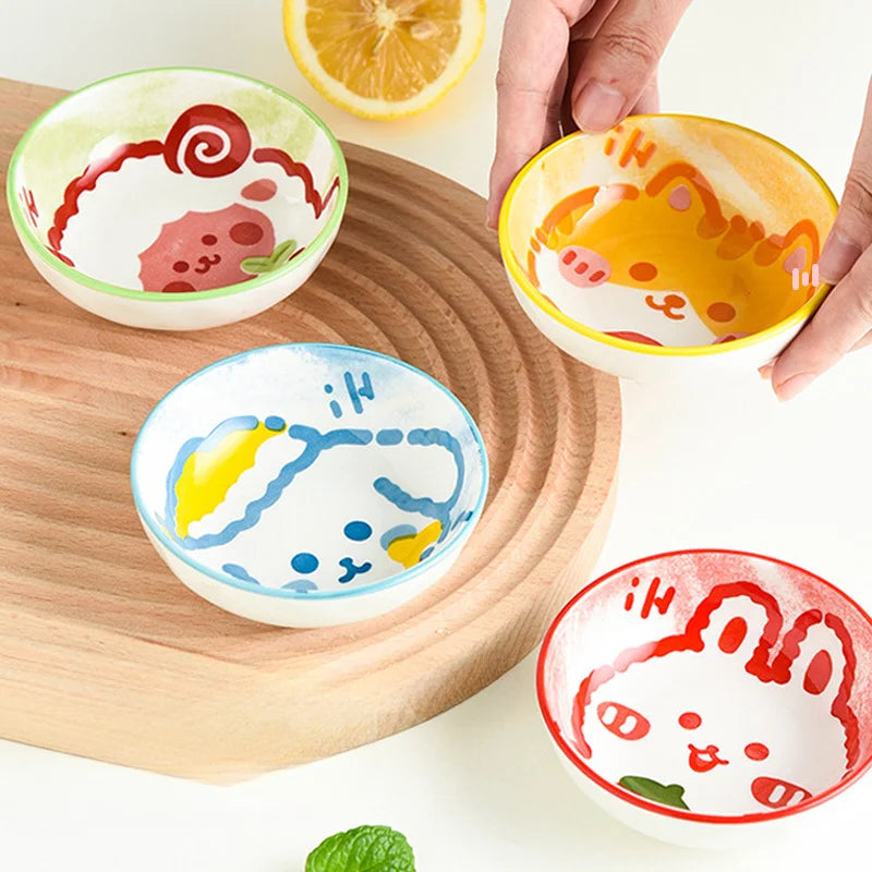 Flower Branch Rat Feeding Water Ceramic Bowl Hamster Ceramic Bowl Cartoon