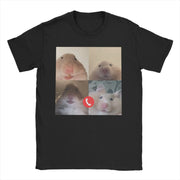 Hamster Meme Calling for Men Women T Shirts  Hipster Tee Shirt Short Sleeve Round Collar T-Shirt Cotton Birthday Present Tops