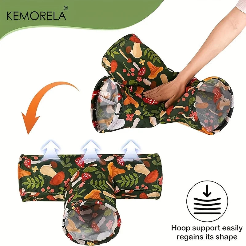 Kemorela 3-way Foldable Guinea Pig Tunnel - Washable Hideout for Rabbits