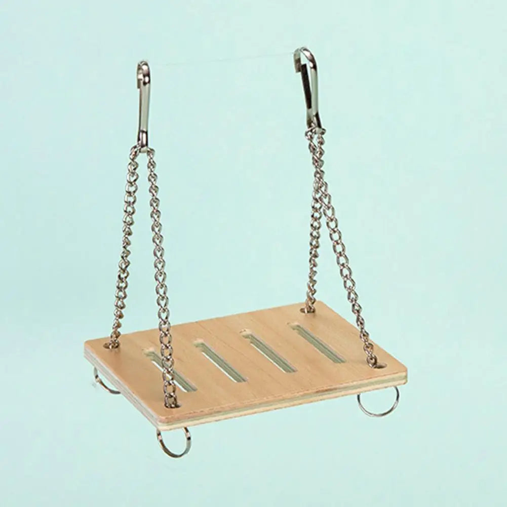 Hamster Wooden Small Villa Swing Seesaw Pet Climbing Play Hut Chews Toy Hamster Sleeping Nest Hide Out Quail Rutin Chicken Toy
