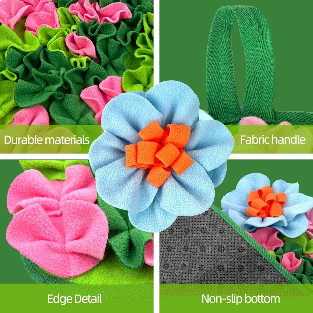 Small Pet Floral Foraging Mat for rabbits, guinea pigs, and mice from Burrowly small pet supplies.