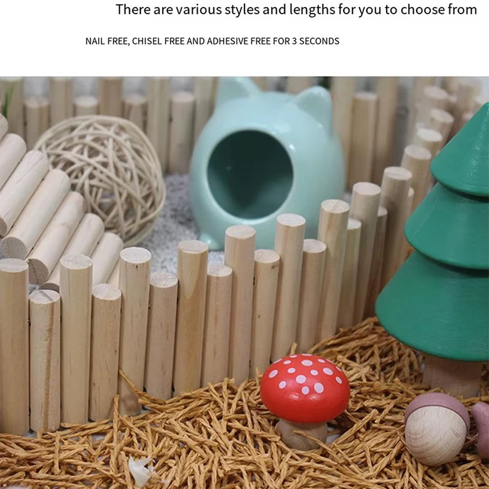Hamster Habitat Multiple Size Wooden Bridge Cage Hamster Bendable Fence