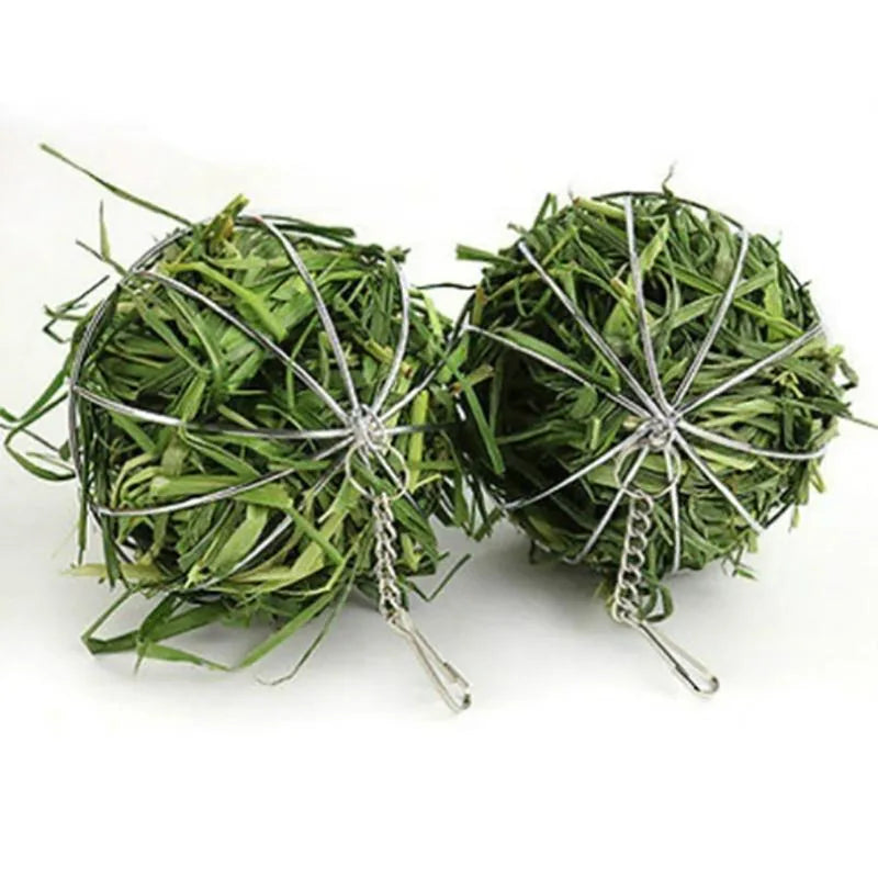 Hanging Hay Ball Feeder for Rabbits and Guinea Pigs for rabbits, guinea pigs, and chinchillas from Burrowly small pet supplies.