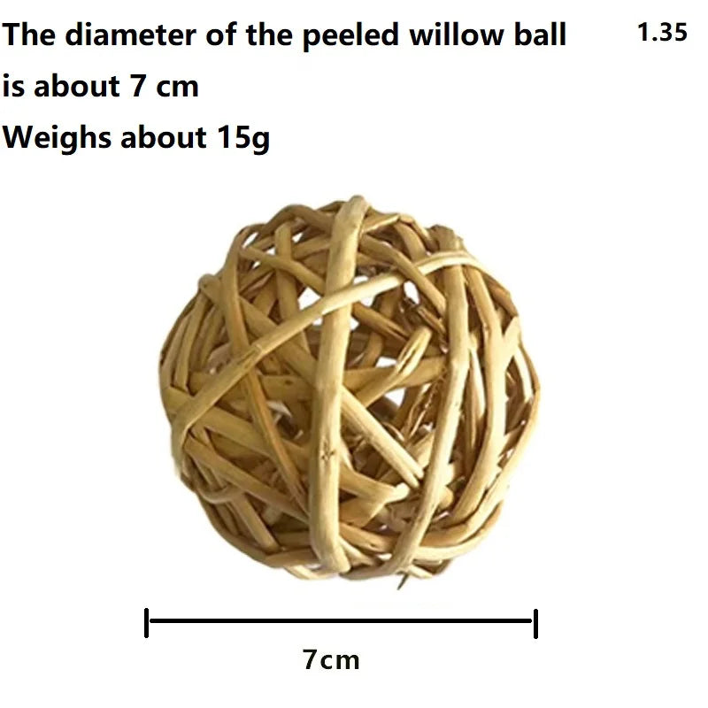 7cm Small Animal Chewing Braided Ball Natural Grass Pet Interactive Chew