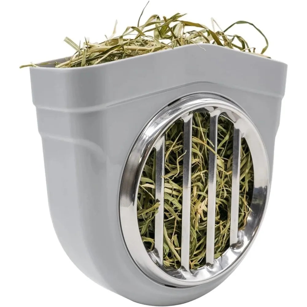 Small Animal Hay Feeder Chew-proof Abs Stainless Steel Grid Alfalfa Rack