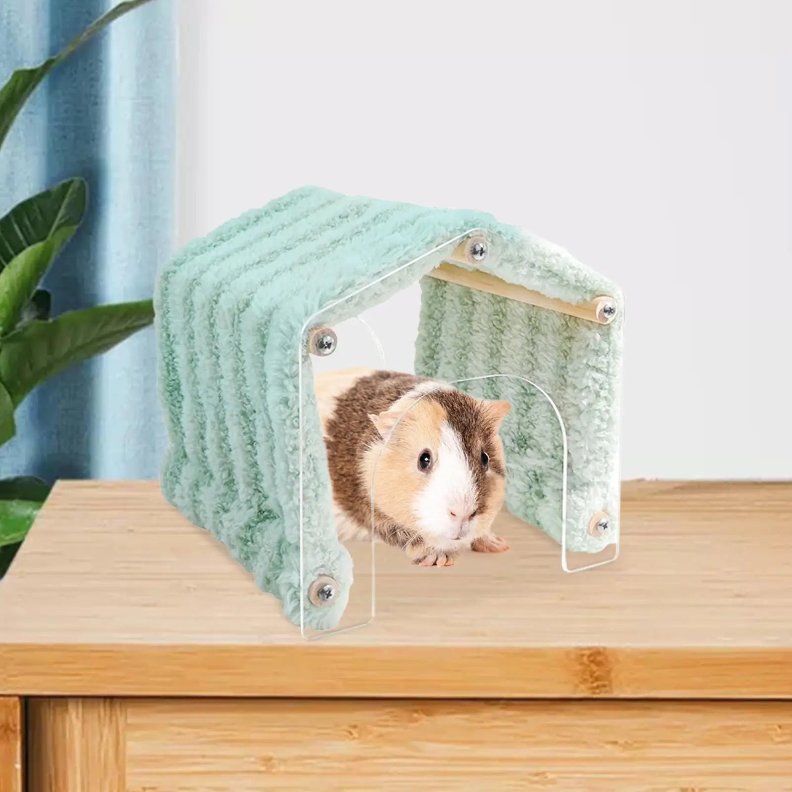 Bunny Tunnel House Habitat Space Saving Decoration Animal Tunnel With Acrylic Door For Hedgehog Chinchilla Hamster Chewing