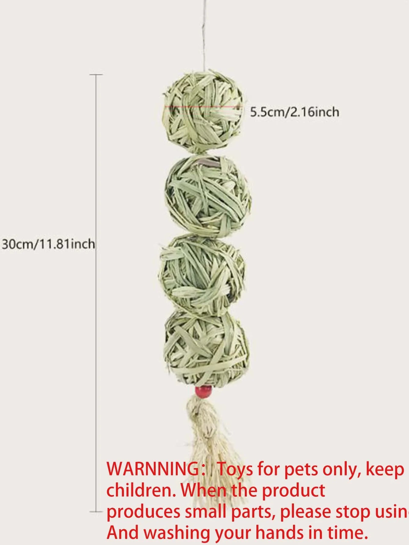 -pet Rabbit Grass Woven Ball Hanging String Rabbit Grinding Toy Hay &