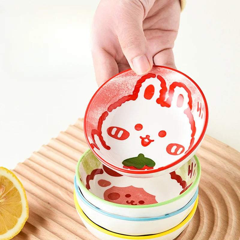 Flower Branch Rat Feeding Water Ceramic Bowl Hamster Ceramic Bowl Cartoon