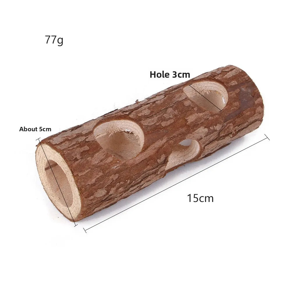 Hamster Wooden Bridge Hideout Chew Toy Hanging Grass Ball Rabbit