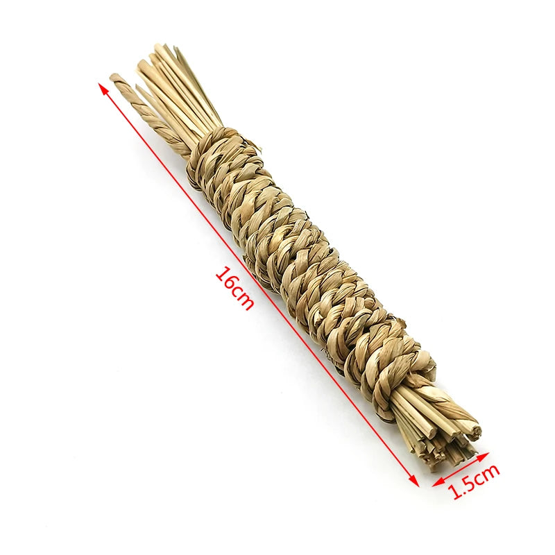 Straw Rope Carrot Chew Toys for Hamsters and Rabbits for hamsters, rabbits, gerbils, and mice from Burrowly small pet supplies.