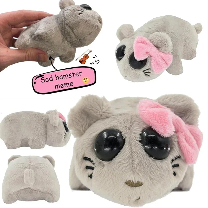Hamster Plush Toy Comfortable Hamster Design Soft Cuddly Toy Cute Animal Plush Sad Hamster for Kids Girl Boy Children