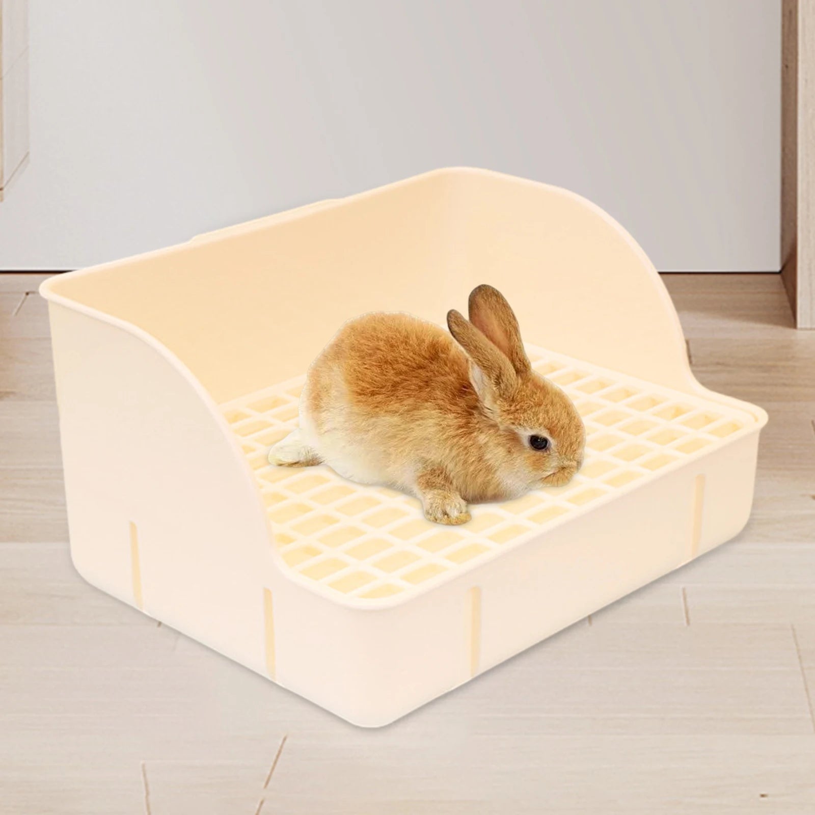 Rabbit Corner Litter Box with Splash Guard for rabbits, chinchillas, and rats from Burrowly small pet supplies.