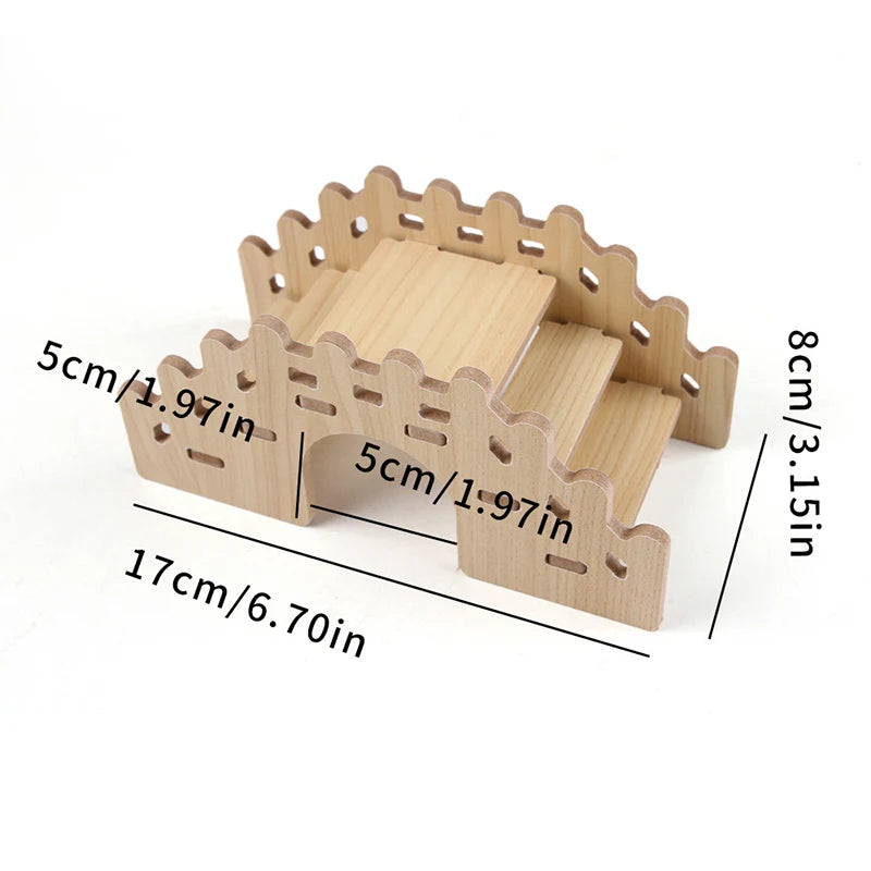 Pet Hamster Toys Wooden Bridge Seesaw Swing Toys Small Animal Activity