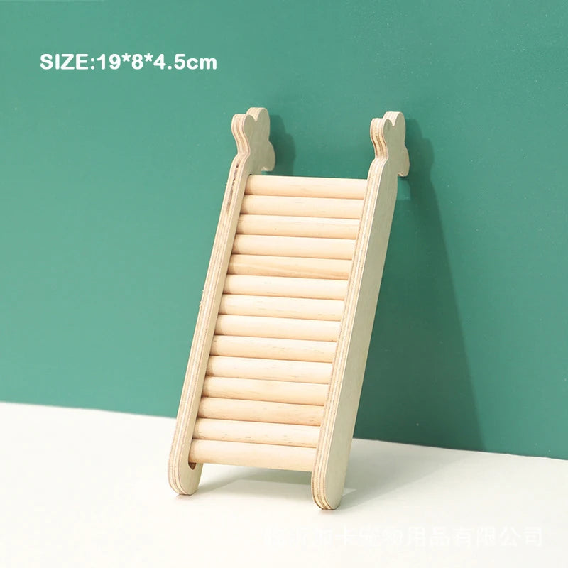 Unpainted Wooden Guinea Pig Hideout Climb House - Hamster Cage Decor Play
