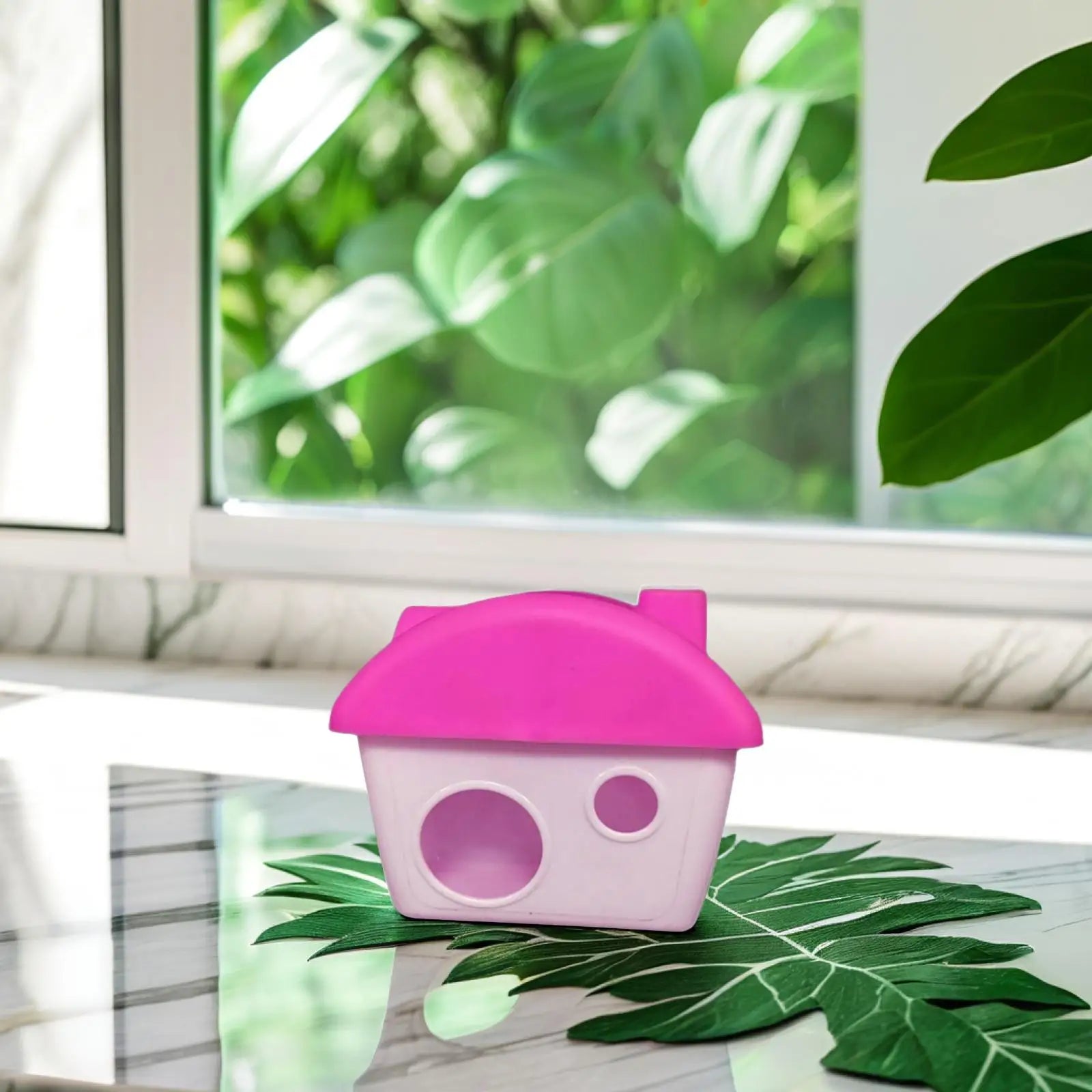 Pink Plastic Hamster Guinea Pig Hideout Castle Play Hut Small Pet Cage