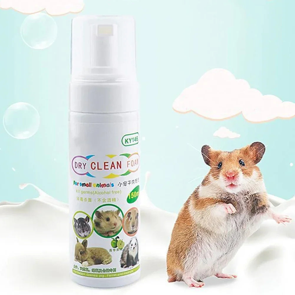 100ml Hamster Foam Waterless Dry Clean Shower Gel Removes Odour Long Lasting Scent Small Animal Shampoo Pet Cleaning Products